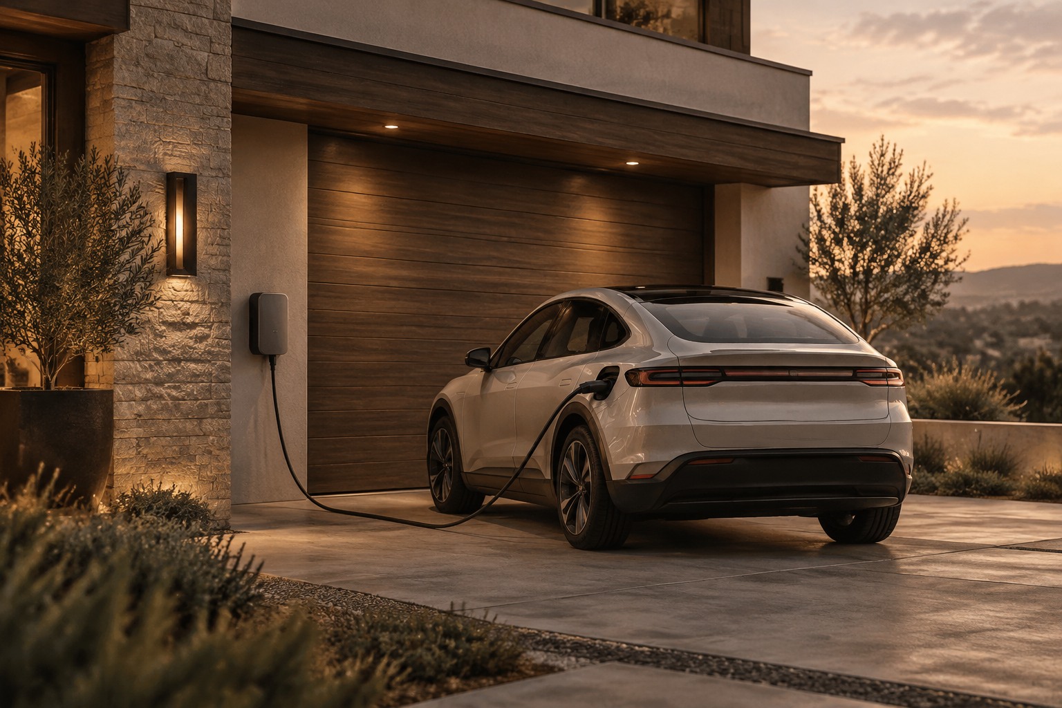 AI-generated concept of a residential EV charger installation